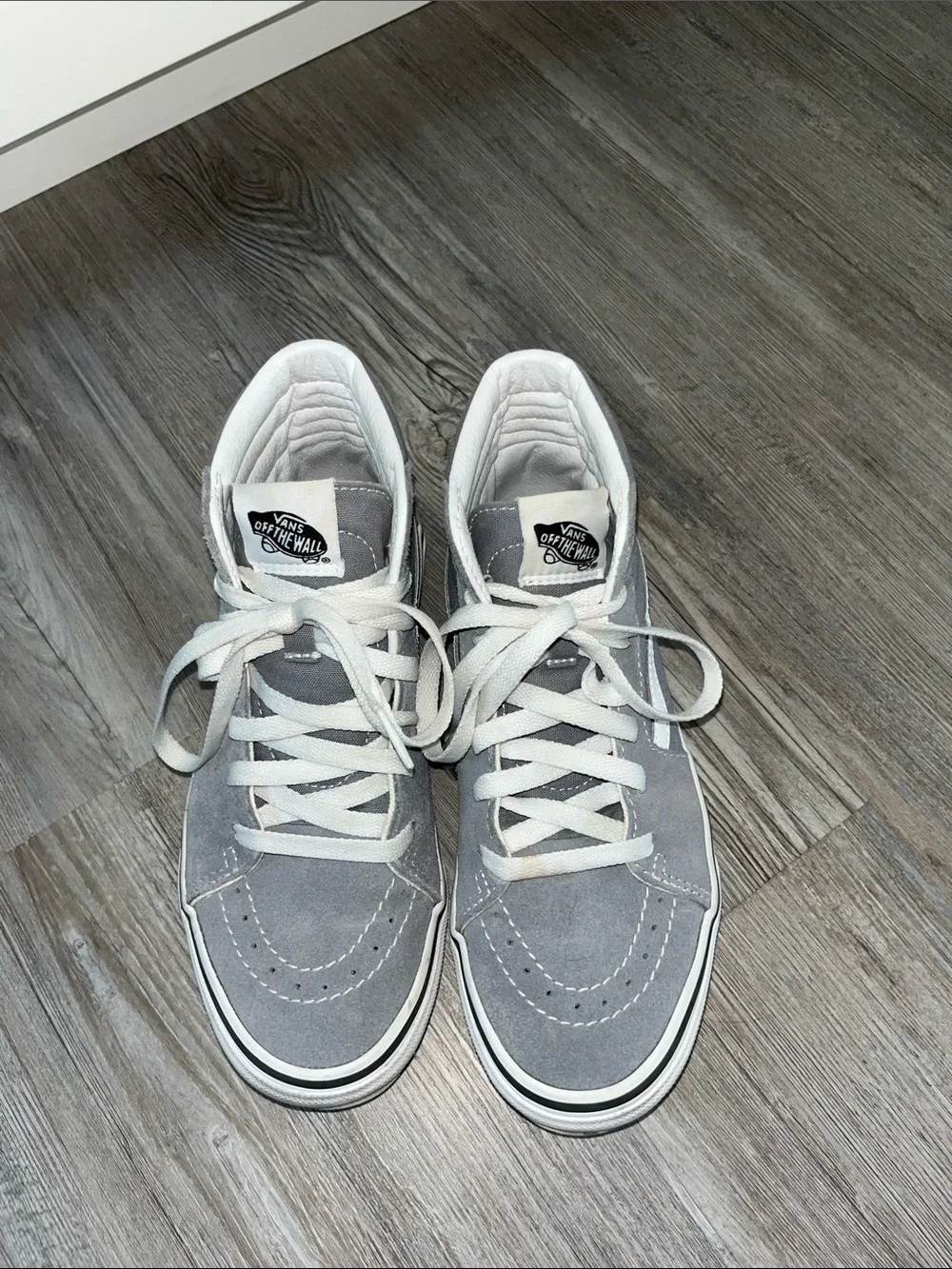 Vans Kids High-Top Sneakers in Gray and White